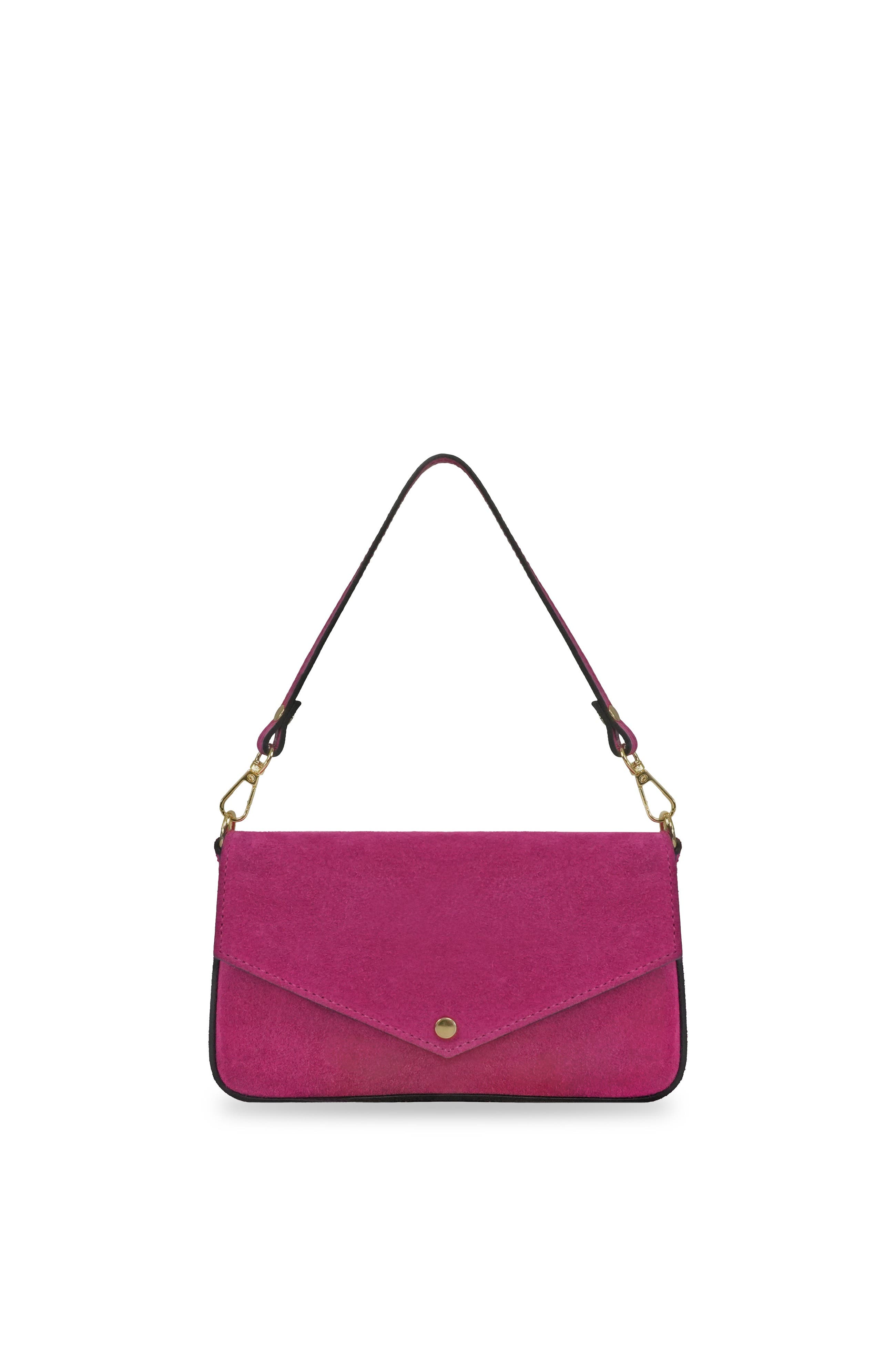 The Munro Suede Shoulder Bag, Main, color, Hot Pink