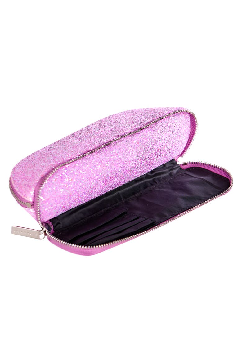 Glitsy Pink Makeup Brush Cosmetics Case, Alternate, color, NO COLOR