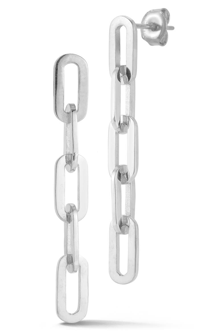 5-Link Chain Drop Earrings, Main, color, SILVER
