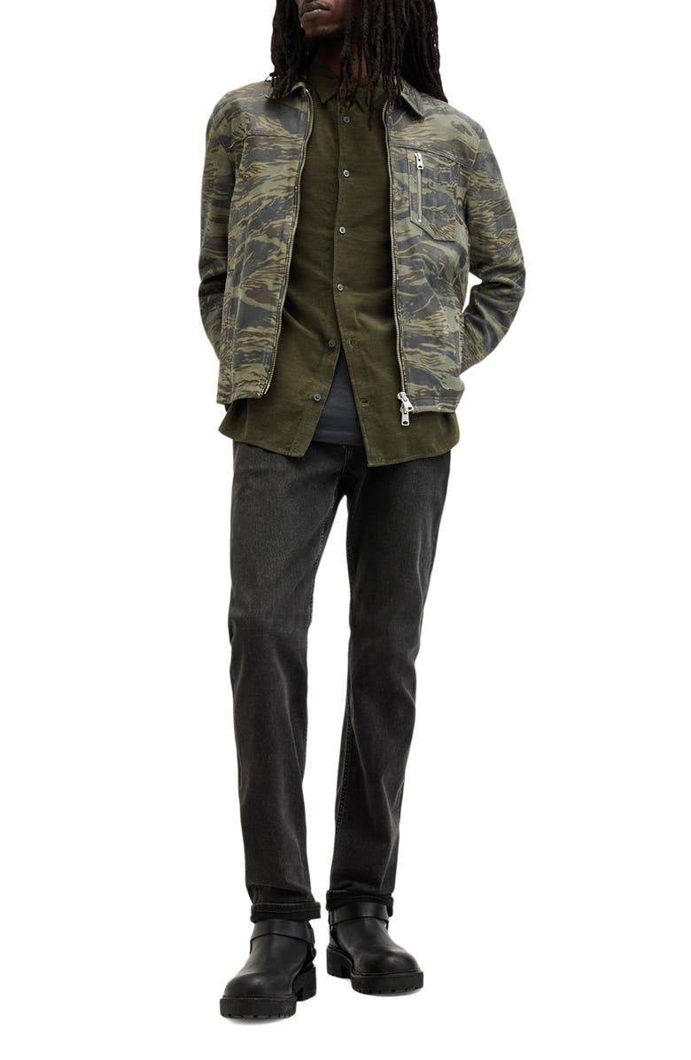 AllSaints Birchwood Fine Wale Corduroy Button-Up Shirt, Alternate, color, Cage Brown