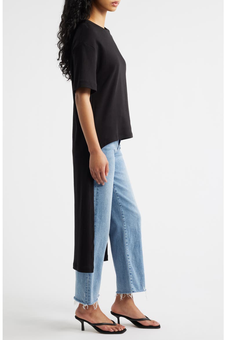 Iris T-Shirt Midi Dress, Alternate, color, BLACK