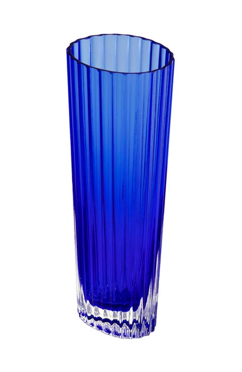 Champagne Glasses NASTRI Set of 6  Blue 7.5 oz, H 6.5"