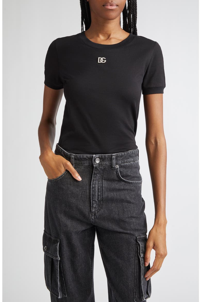 Crystal DG Logo Graphic Tee, Main, color, N0000 BLACK