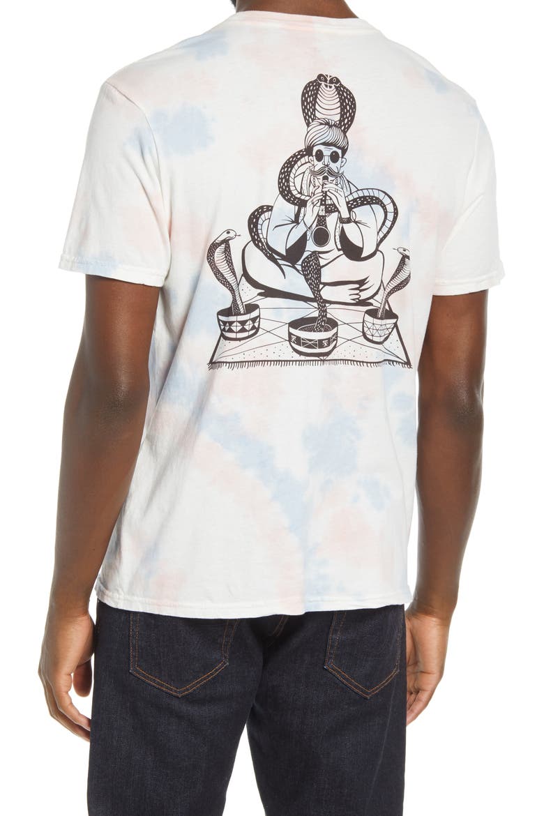 Men's Snake Charmer Tie Dye Pocket Graphic Tee, Alternate, color, WHITE