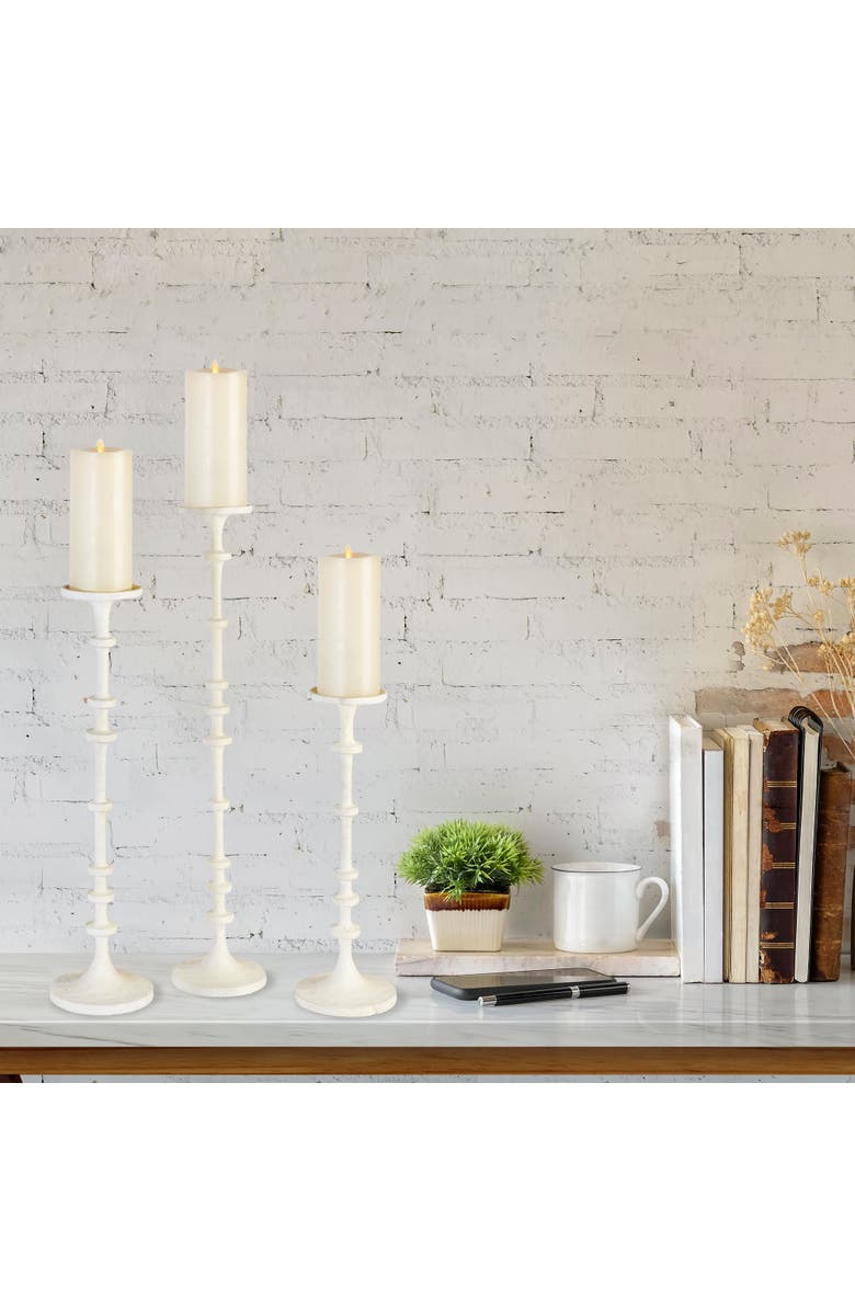 Napa Home & Garden Abacus Candle Stands Set of 3, Alternate, color, White