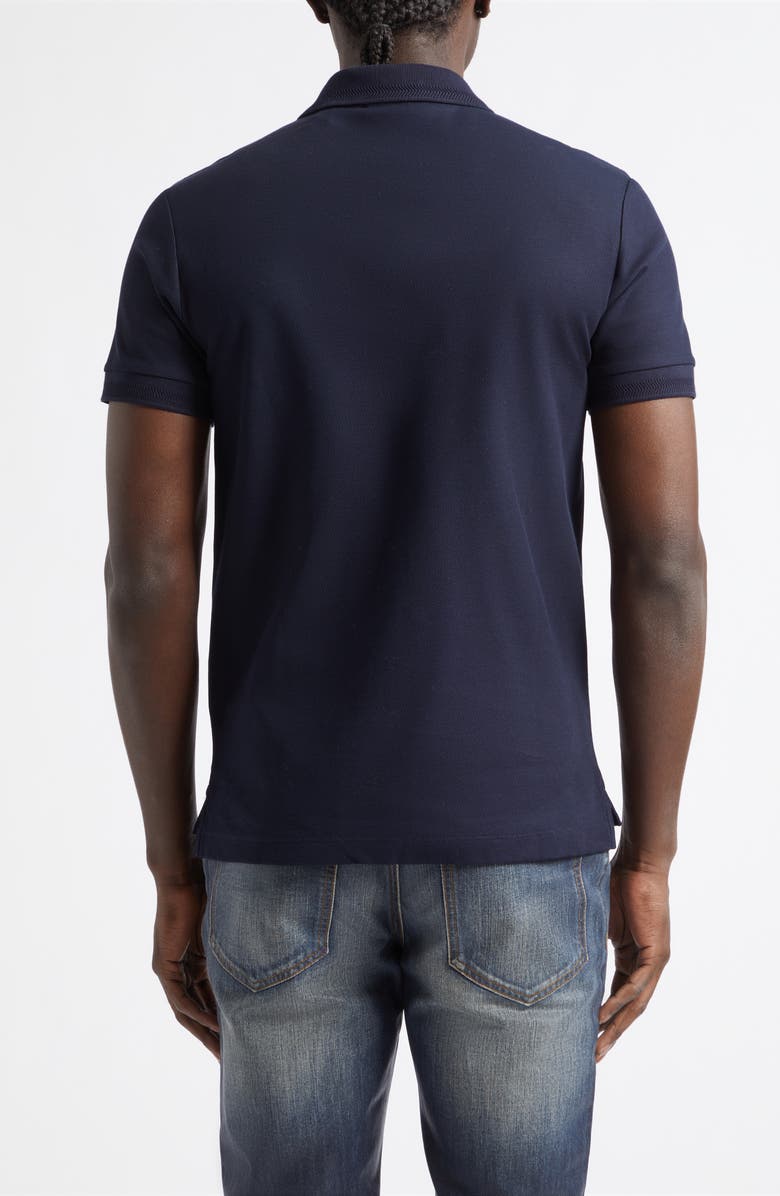 Burberry Eddie EKD Embroidered Cotton Piqué Polo, Alternate, color, Coal Blue