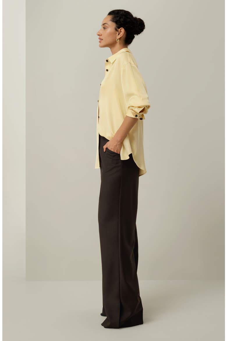 Women's Stretch Double Georgette Oversized Shirt, Alternate, color, Butter