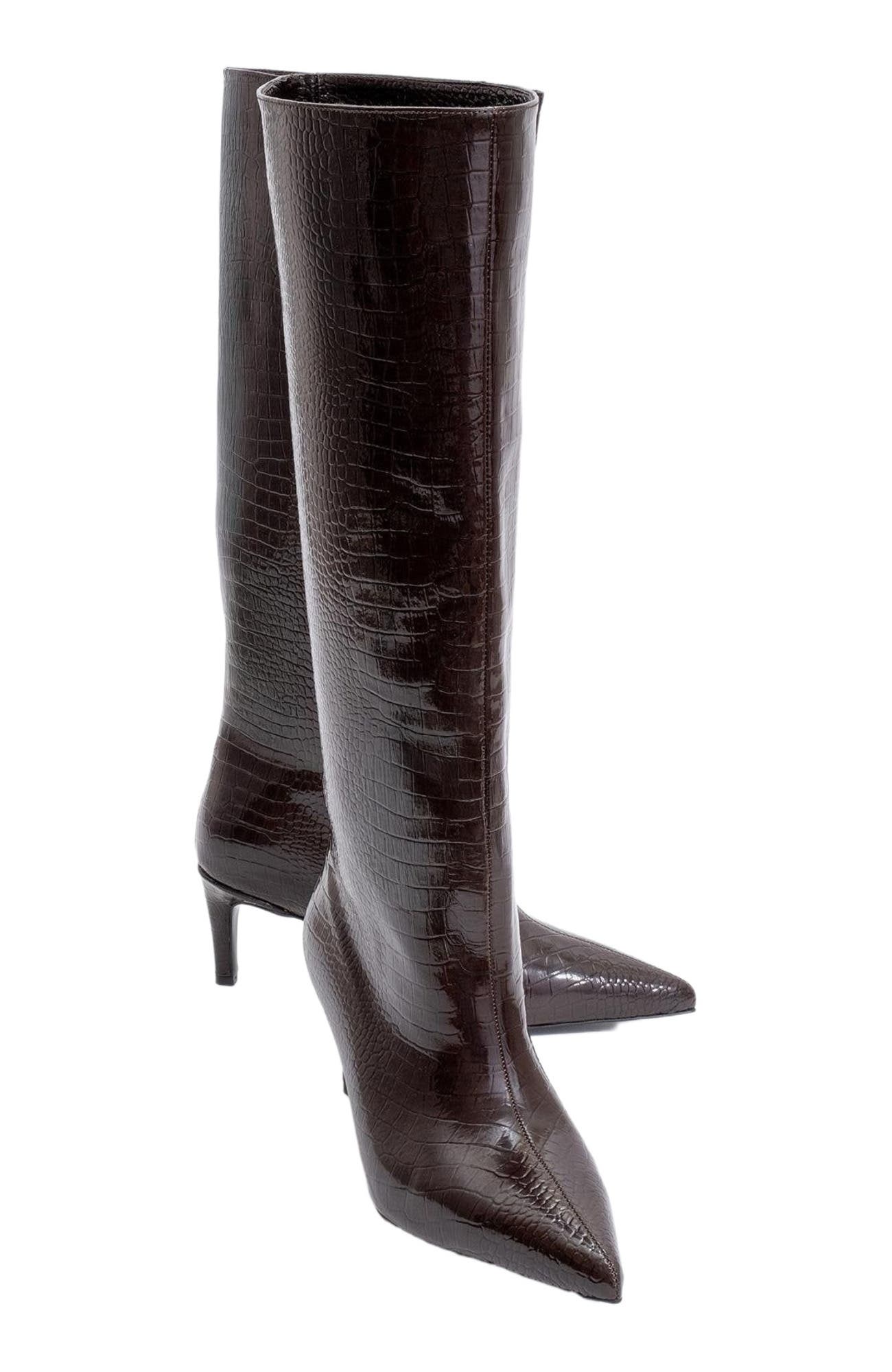  Brown Print Faux Leather