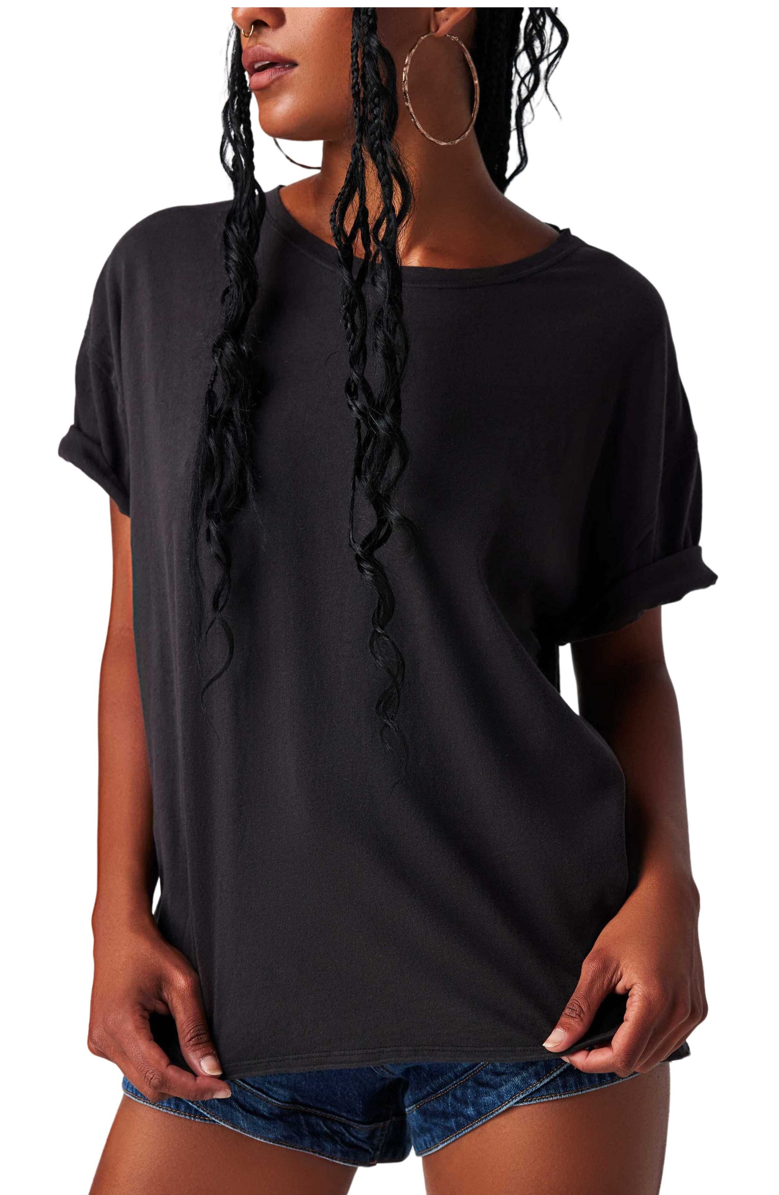 Free People Nina Crewneck Cotton T-Shirt