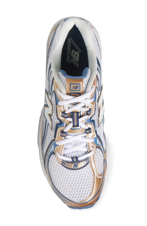 New Balance Unisex 740 In Blau/braun/weiss, Wildleder/mesh, Grösse 40 In White/heron Blue