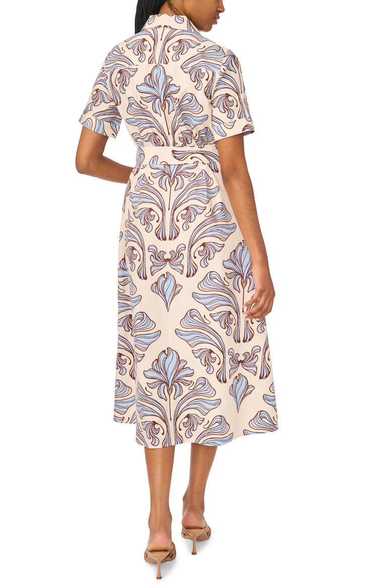 Print Belted Midi Shirtdress, Alternate, color, BLUE MULTI