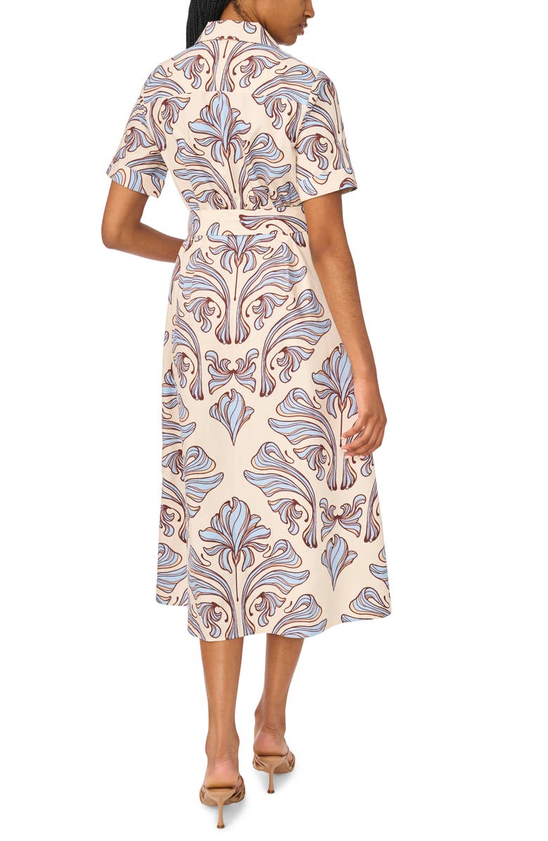 Halogen<sup>®</sup> Print Belted Midi Shirtdress, Alternate, color, Blue Multi