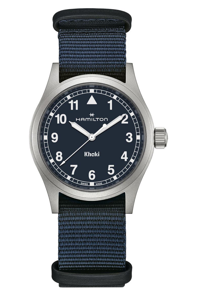 Khaki Field NATO Strap Watch, 38mm, Main, color, BLUE