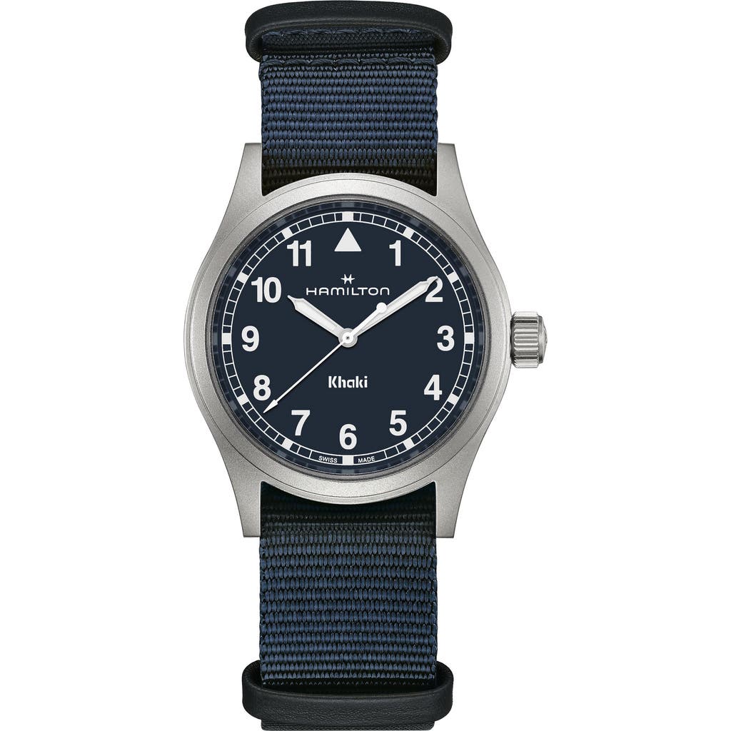 Hamilton Khaki Field Nato Strap Watch, 38mm In Blue