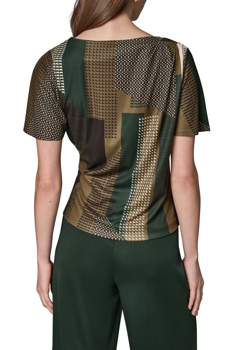 Ruched Boat Neck Jersey Top, Alternate, color, OLV BRINE/