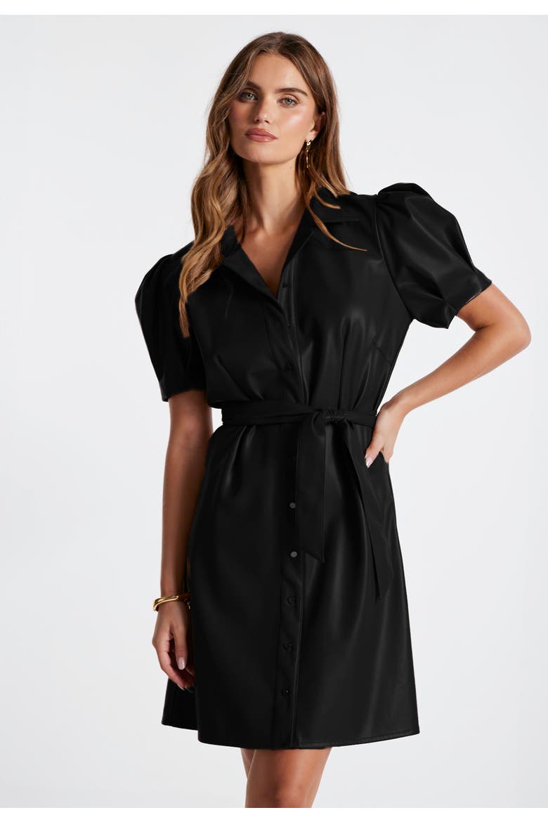 Clea  Leather Dress, Main, color, Latte