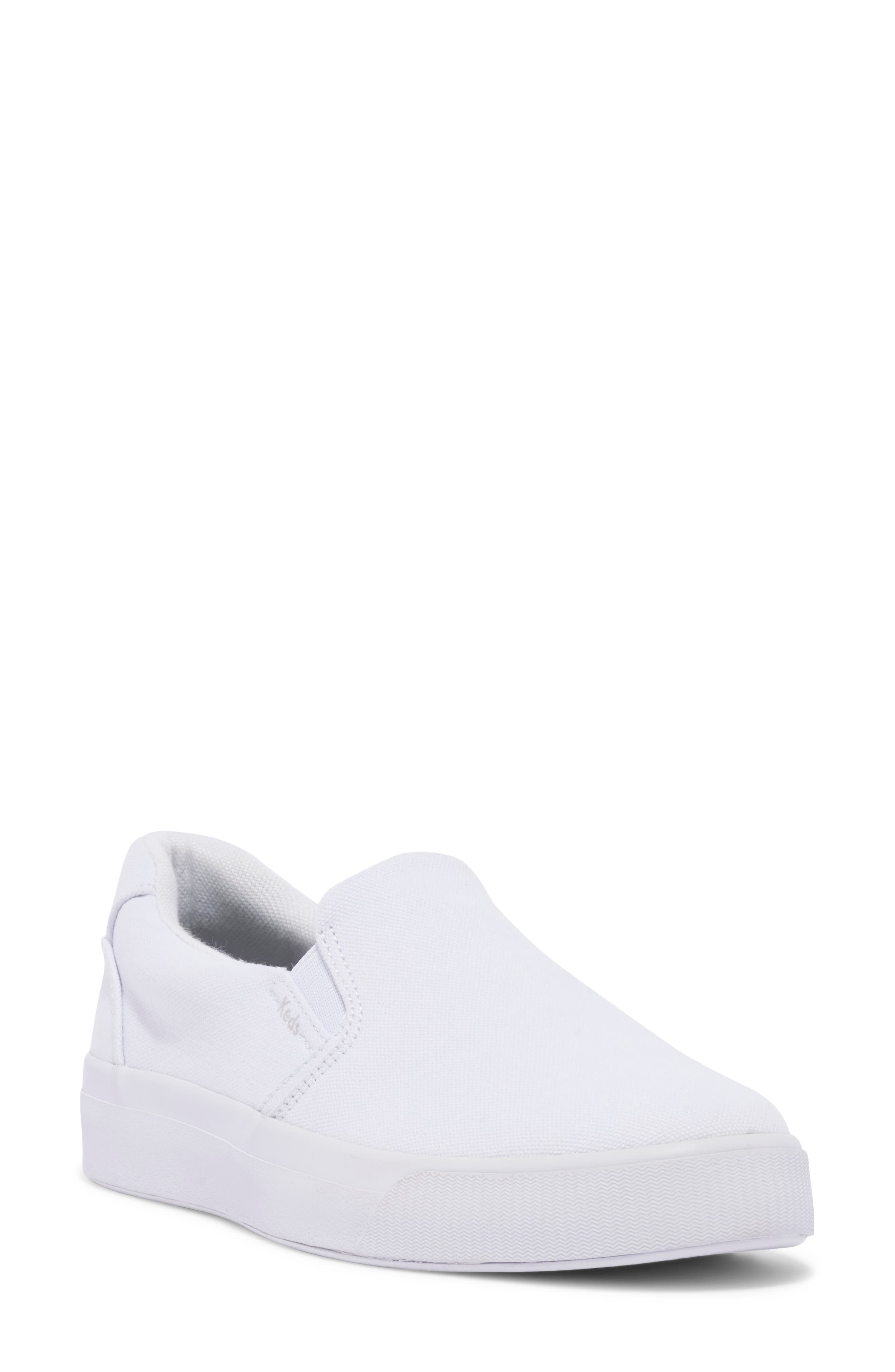 Keds<sup>®</sup> Pursuit Slip-On Sneaker, Main, color, White Canvas