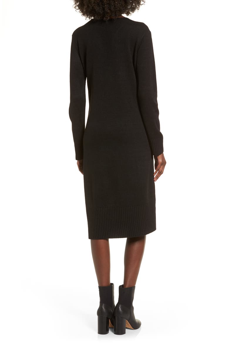 Sweater Dress, Alternate, color, BLACK