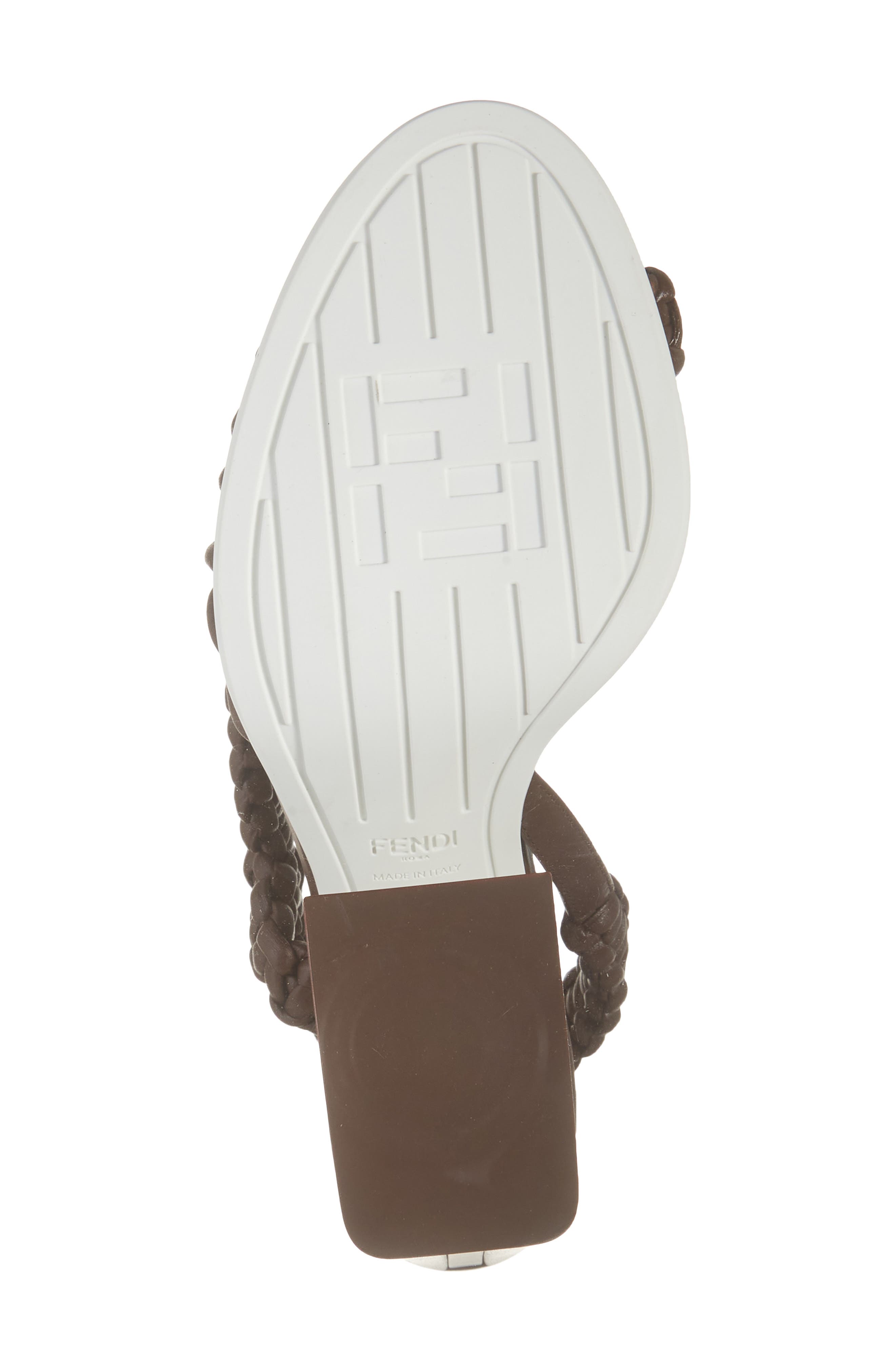 Fendi Arco Slingback Sandal, Alternate, color, F1vnn Mahogany Gial Bianco