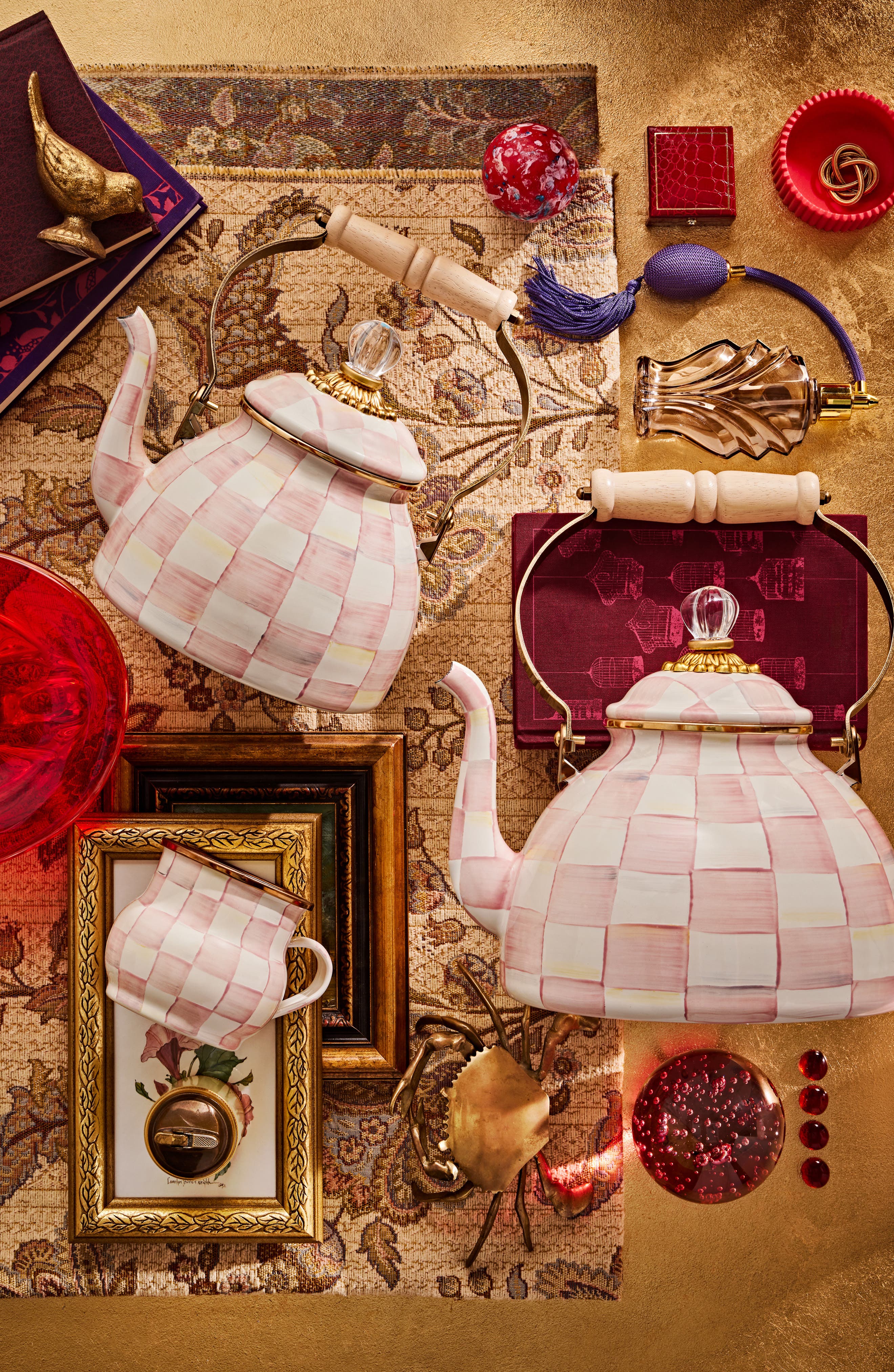 Rosy Check Enameled Steel 3-Quart Tea Kettle | Nordstrom