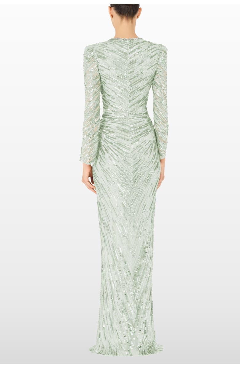 Jenny Packham Darcy Sequin-Embellished Dress, Alternate, color, Eau Du Nil