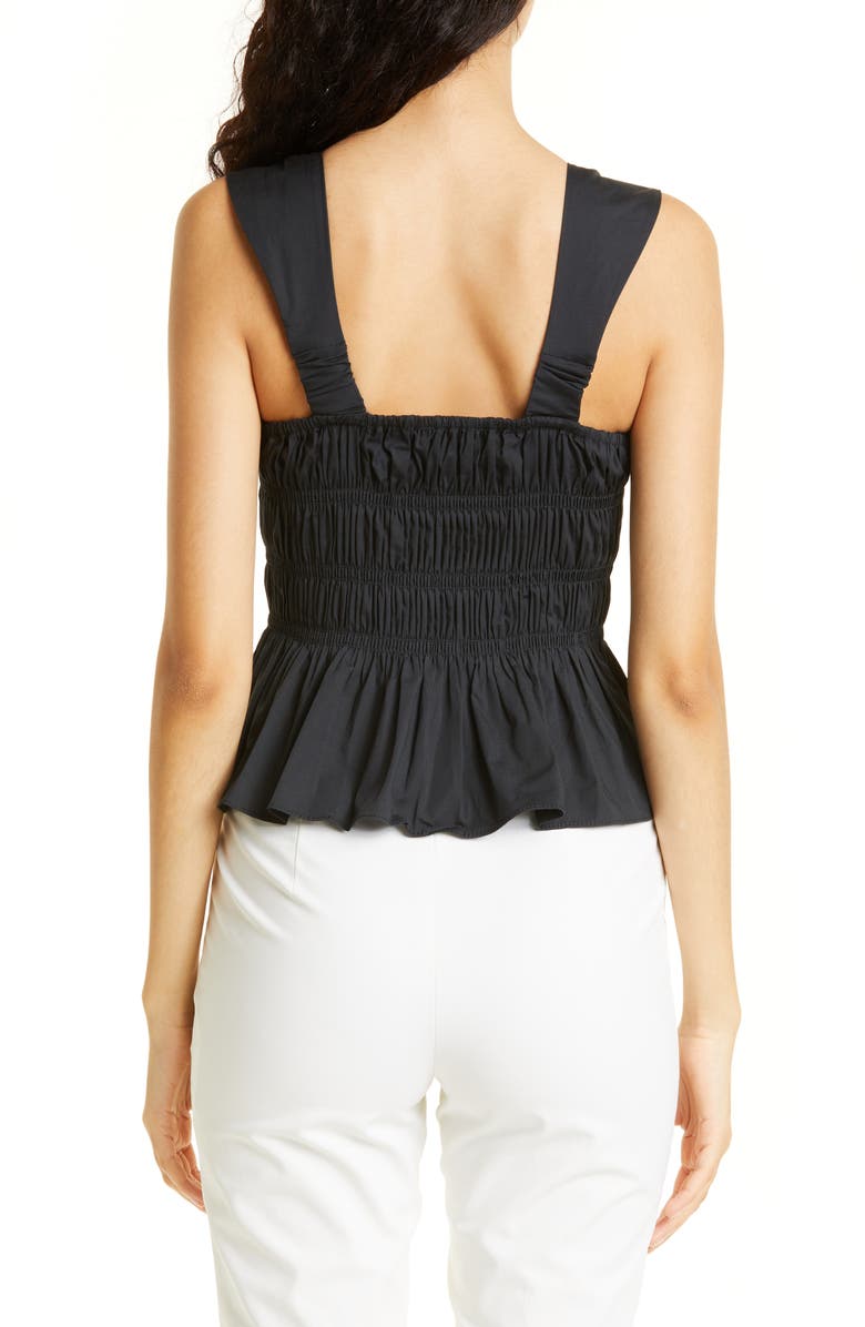 STAUD Ida Shirred Peplum Top, Alternate, color, 