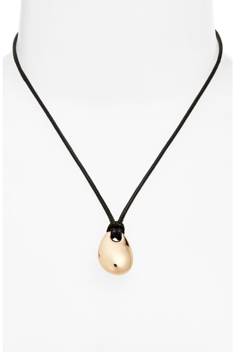 Molten Orb Pendant Necklace, Alternate, color, BLACK- GOLD