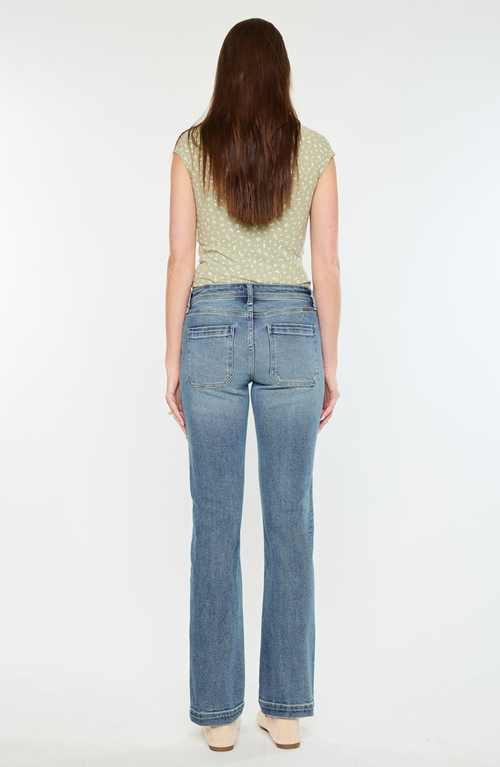 Kancan Rachelle Mid Rise Slim Straight Jeans In Blue