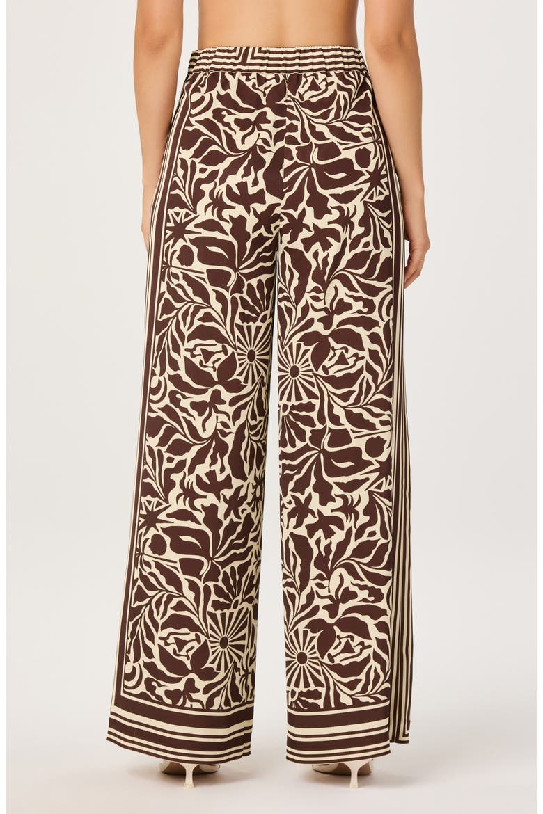 Eva Print Wide Leg Pants, Alternate, color, BROWN TROPICAL