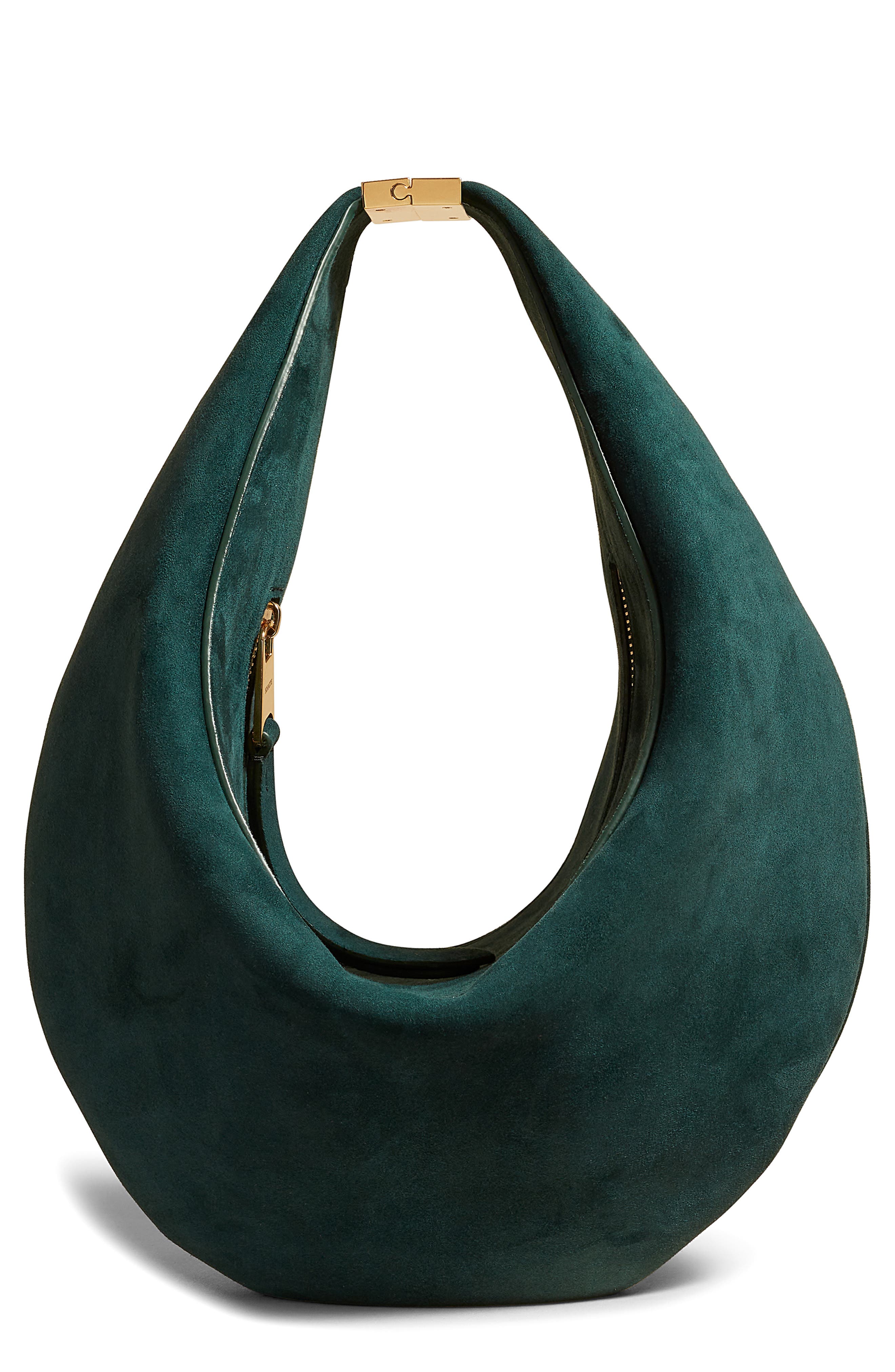 Khaite Small Olivia Suede Hobo Bag, Main, color, 