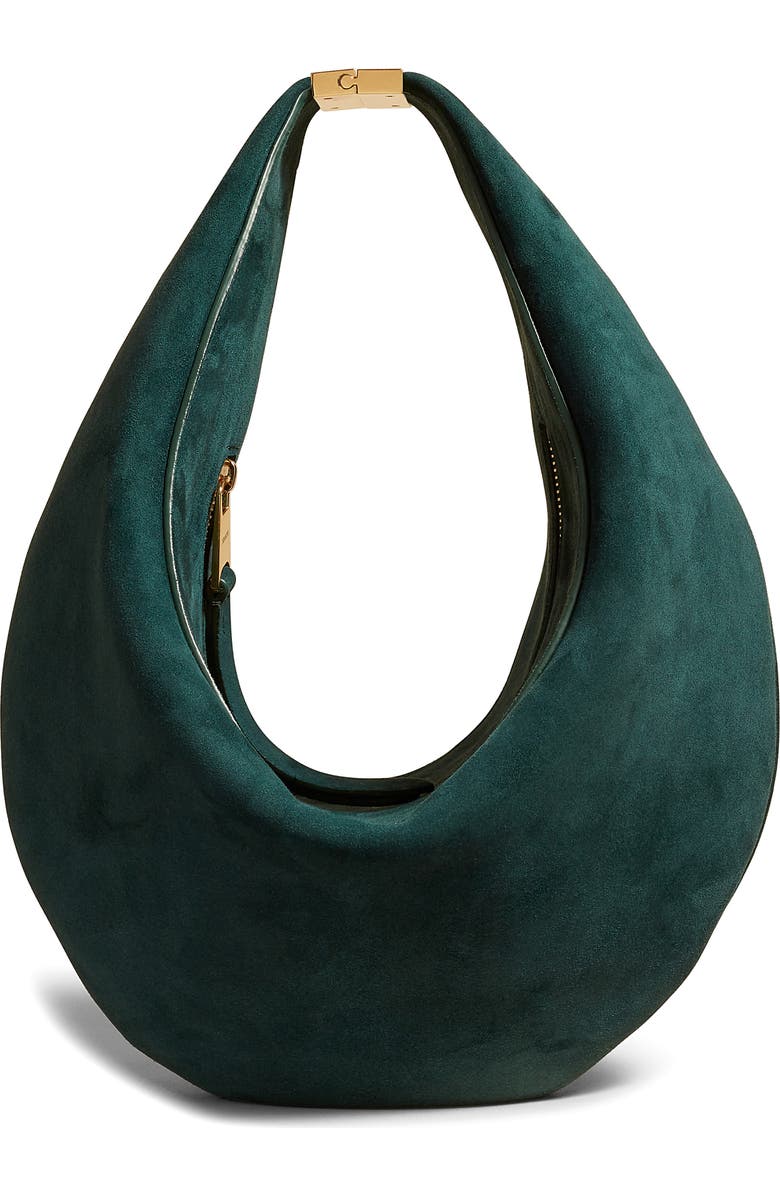 Khaite Small Olivia Suede Hobo Bag, Main, color,