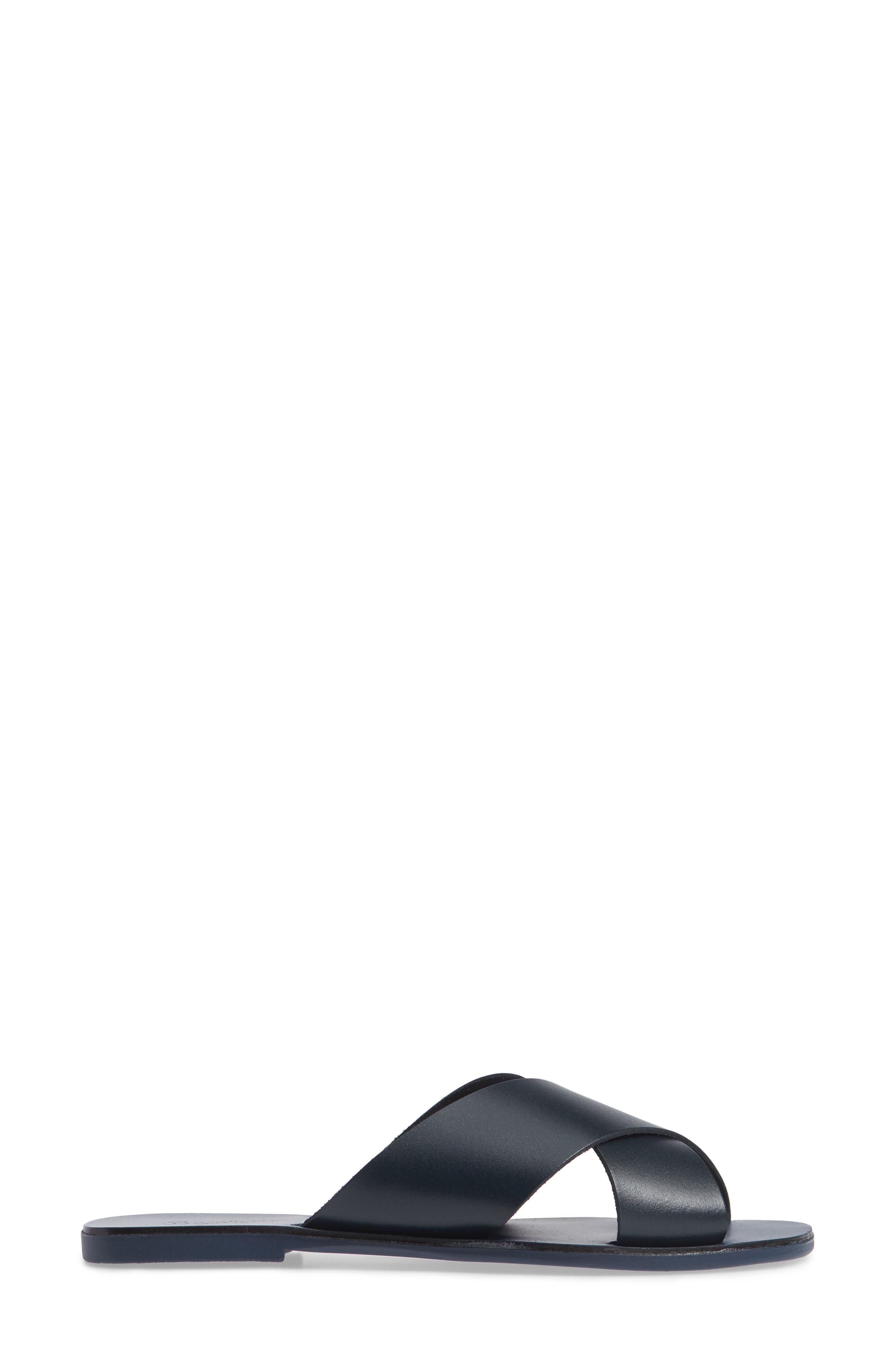 Total Relaxation Slide Sandal, Alternate, color, NAVY LEATHER