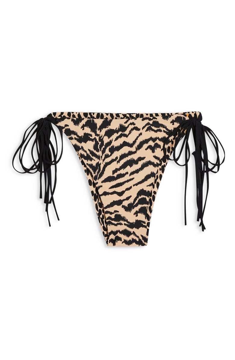 Topshop Animal Reversible Bikini Bottoms, Alternate, color, 