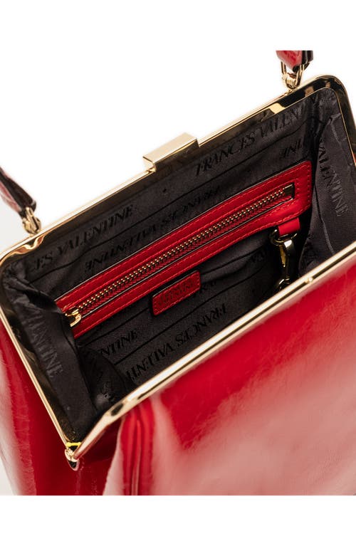 Frances Valentine Katherine Frame Leather Handbag In Red