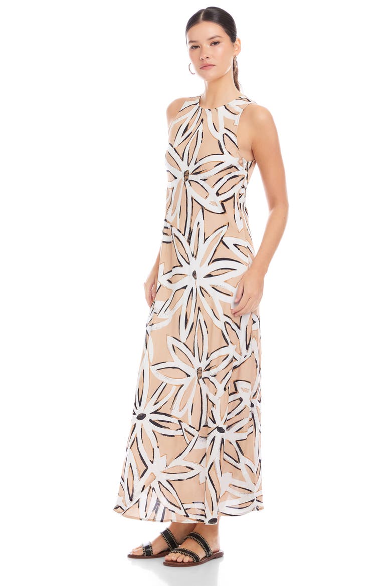 Dani Floral Sleeveless Maxi Dress, Alternate, color, BEIGE FLORAL PRINT