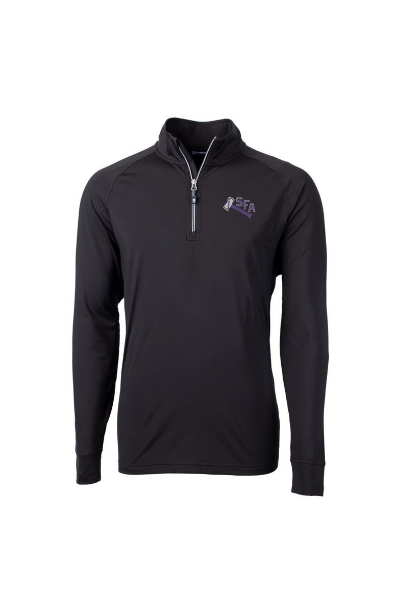Cutter & Buck Men's Cutter & Buck Black Stephen F Austin Lumberjacks Adapt Eco Knit Stretch Recycled Quarter-Zip Pullover Top, Alternate, color, 
