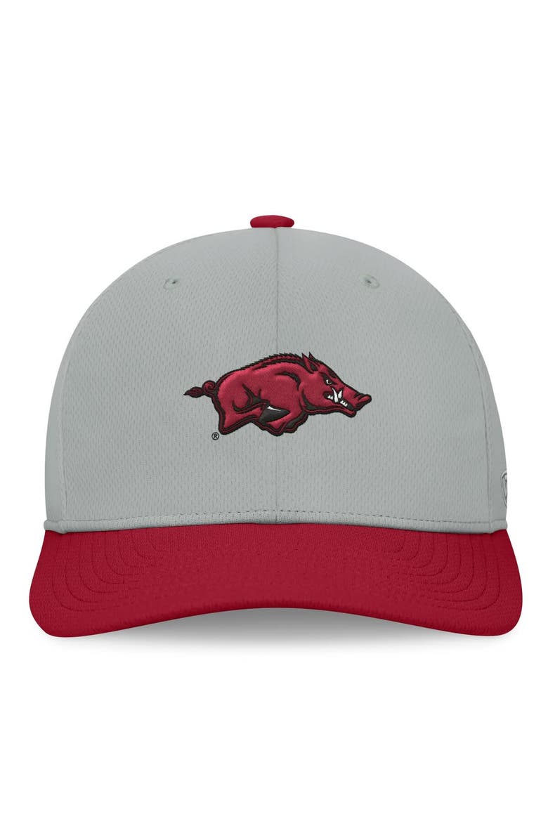 TOP OF THE WORLD Men's Top of the World  Gray/Cardinal Arkansas Razorbacks Mick Flex Hat, Alternate, color, Gray