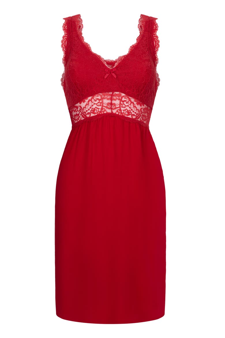 Nora Lace Slip Dress, Alternate, color, Red