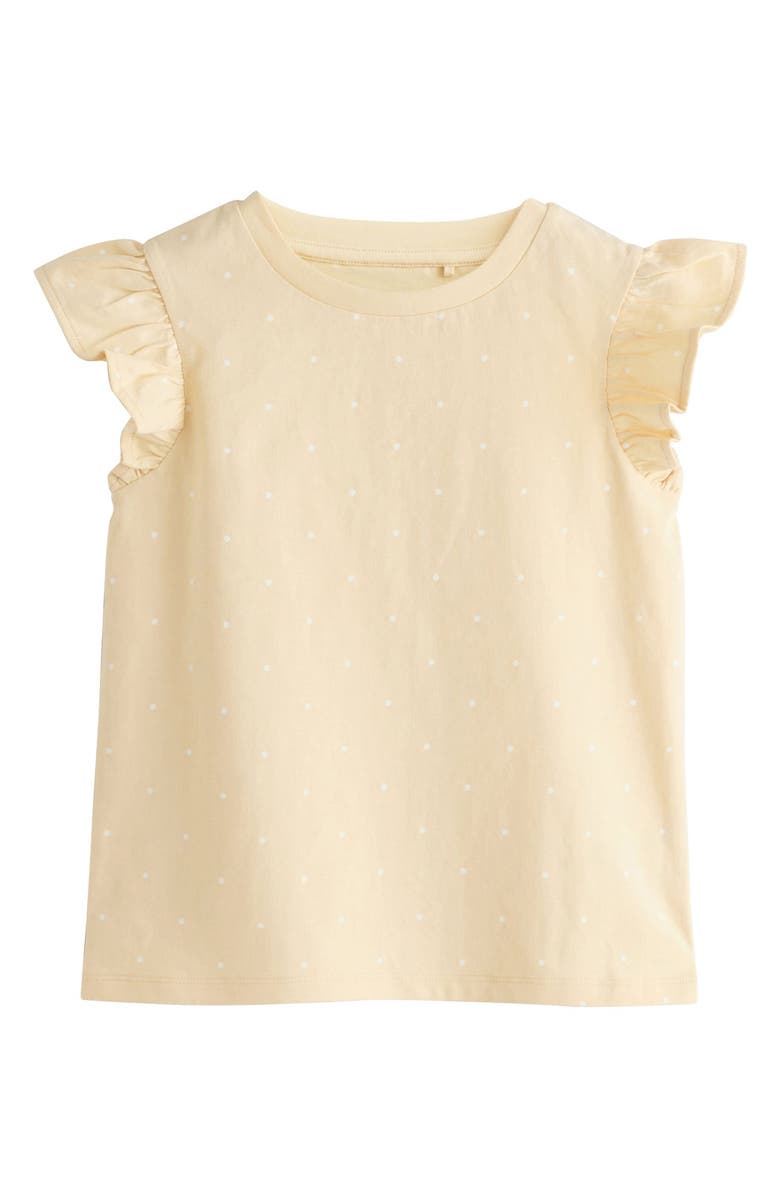 NEXT Kids' 4-Pack Assorted Flutter Sleeve Cotton T-Shirts, Alternate, color, Blue/Yellow Multi