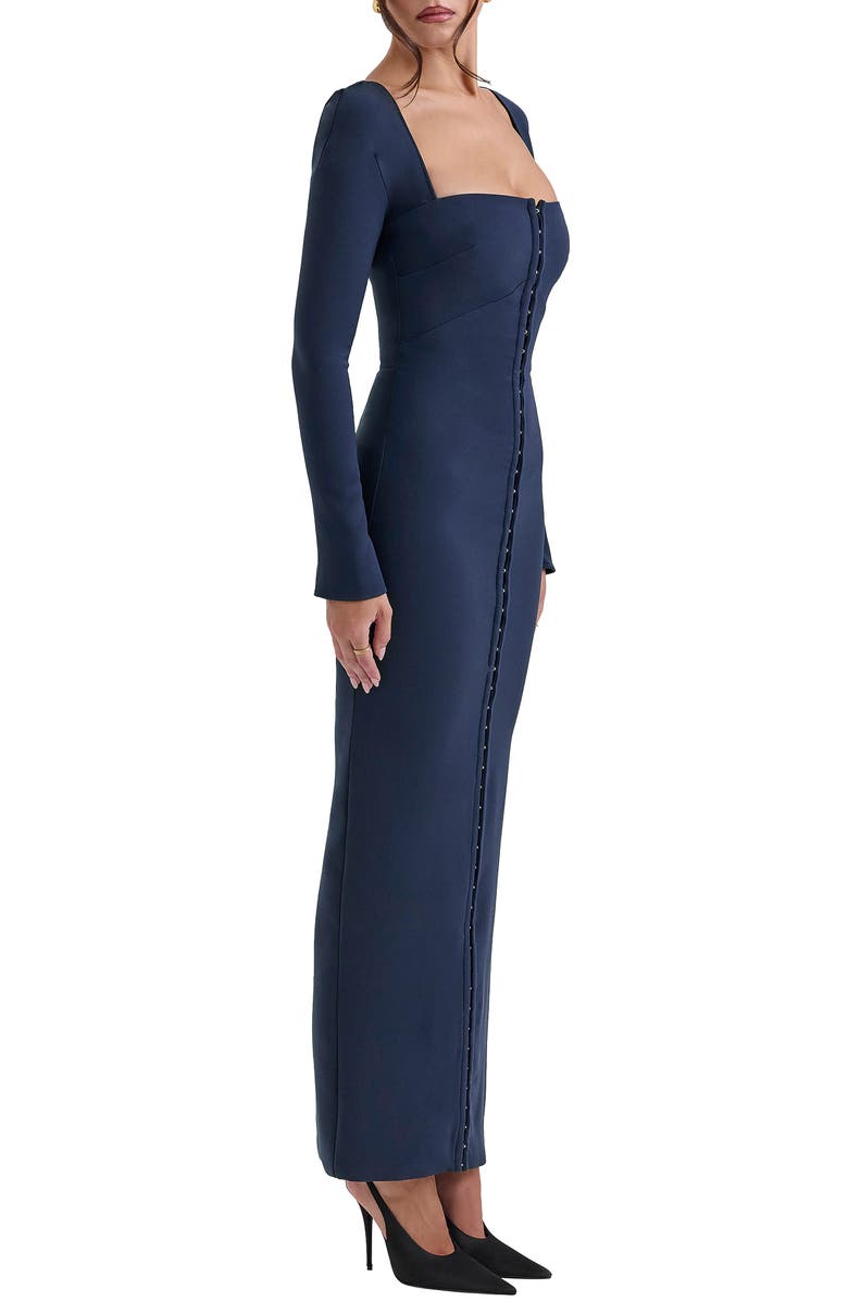 HOUSE OF CB Corinthia Long Sleeve Cocktail Dress, Alternate, color, Dress Blues