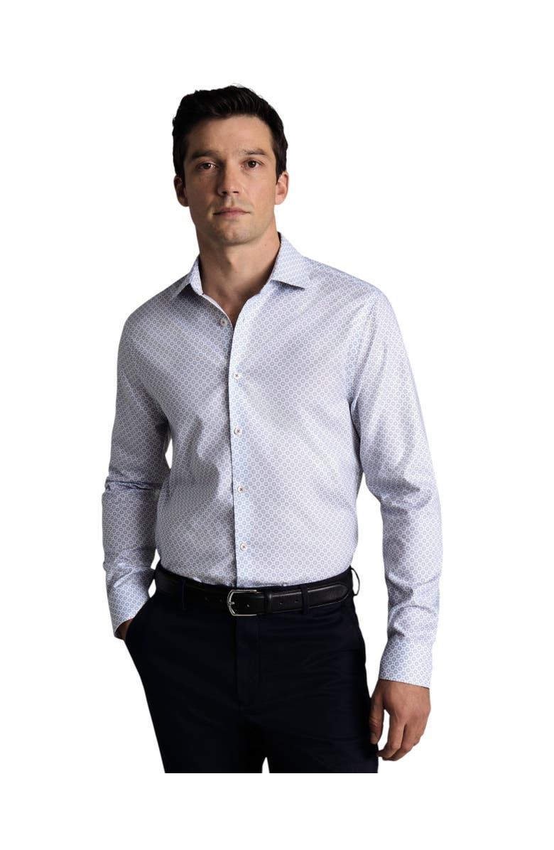 Charles Tyrwhitt Non-Iron stretch Decorative Print Slim Fit Shirt, Main, color, Dark Blue
