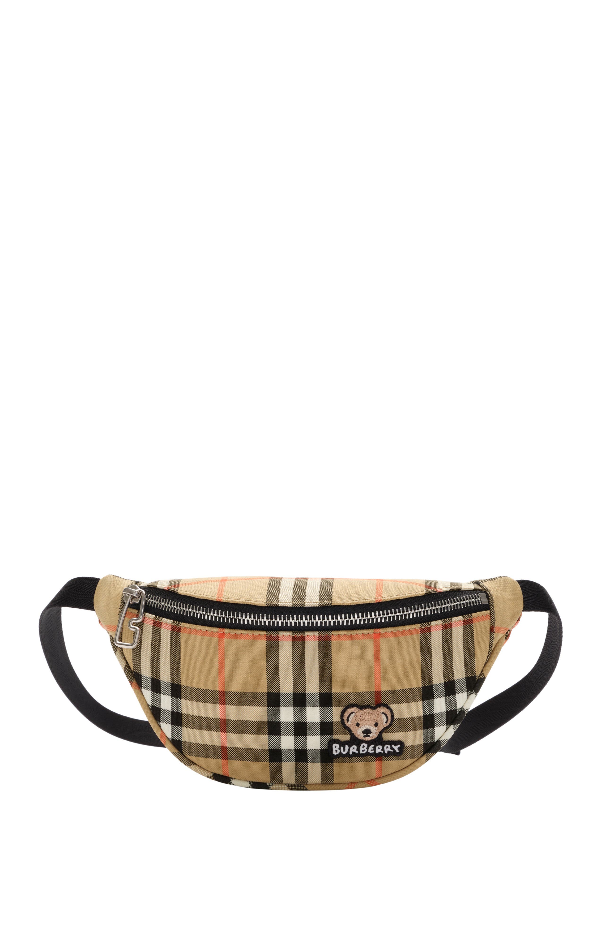 Burberry Check Belt Bag, Main, color, Sand Beige