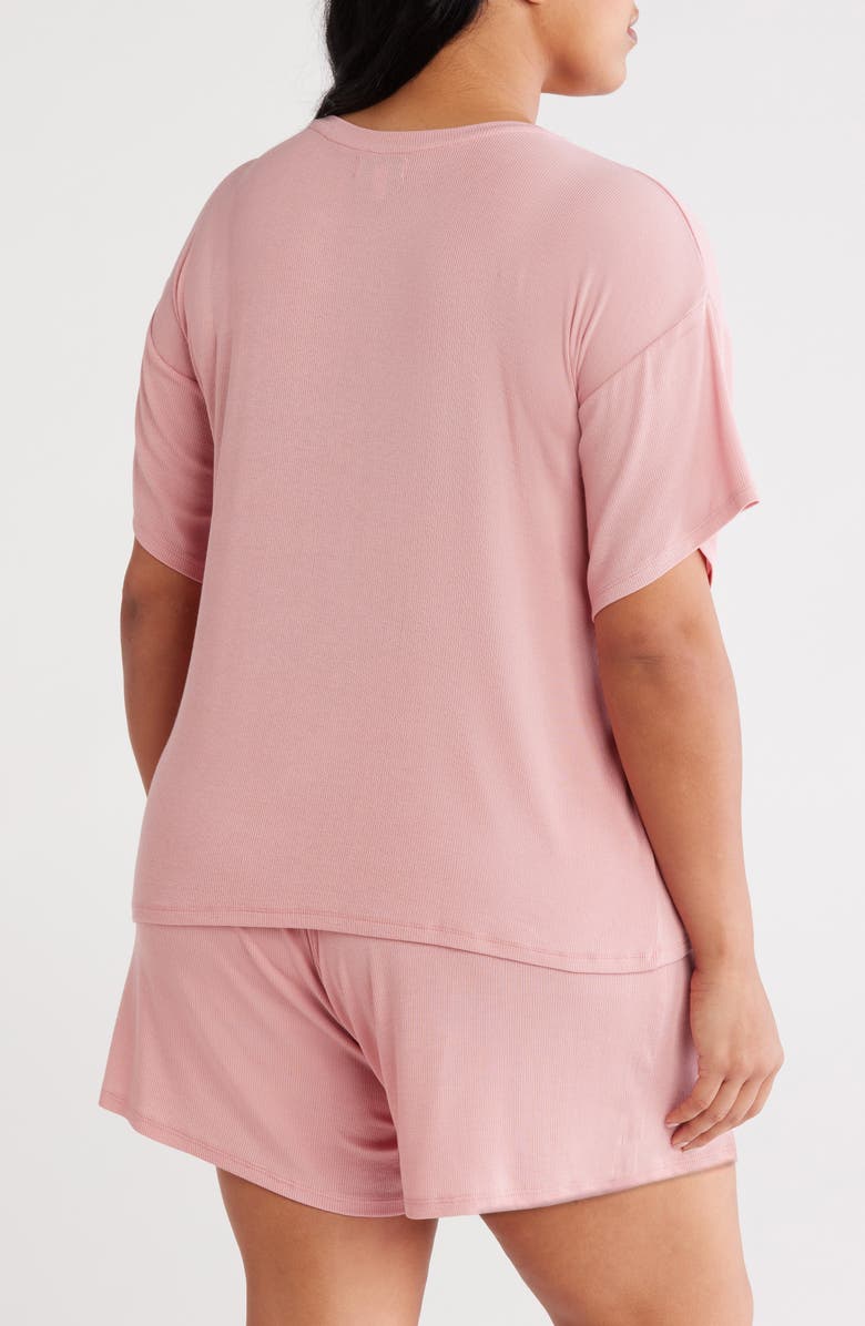 Nordstrom Moonlight Eco Easy Rib Short Pajamas, Alternate, color, Pink Beauty
