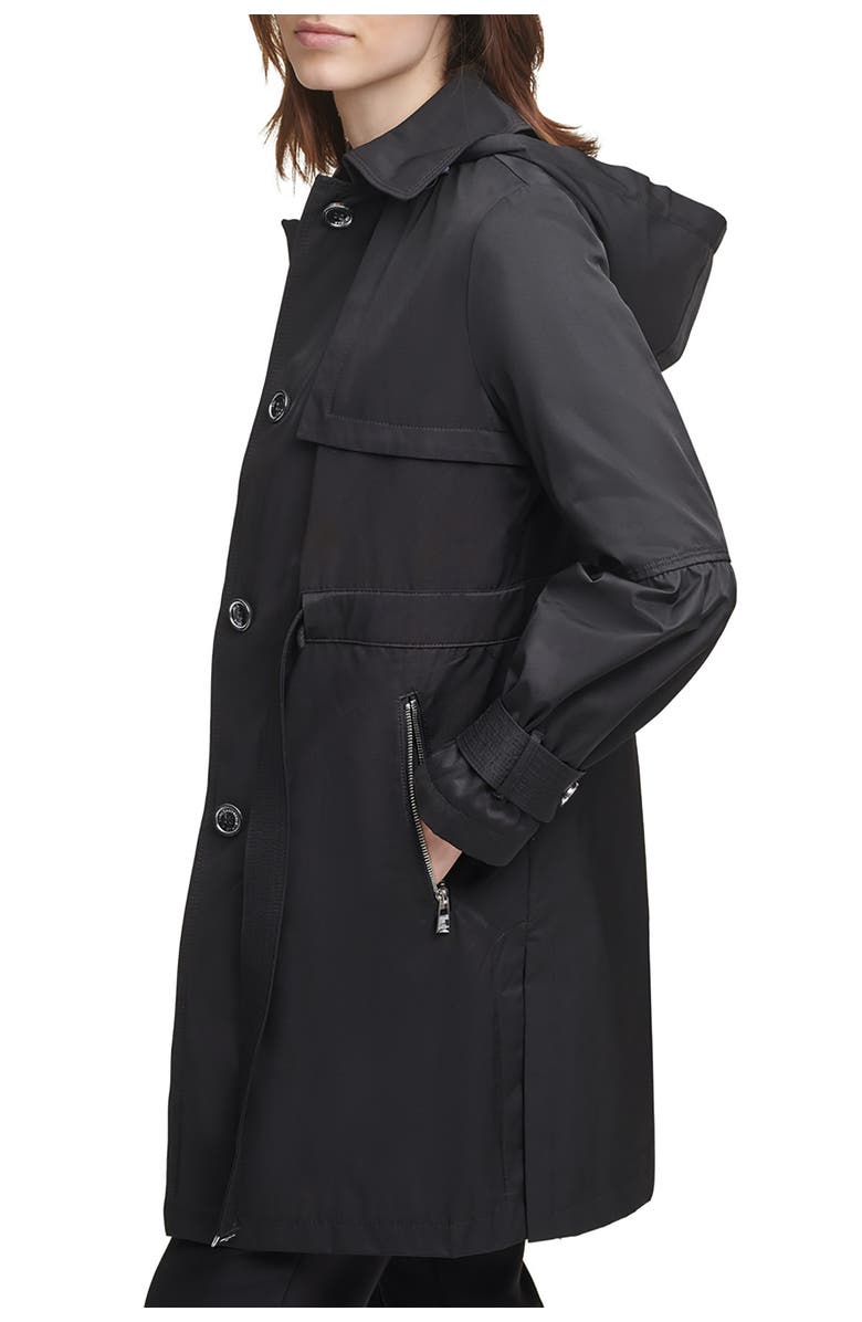 KARL LAGERFELD PARIS Anorak Tie Front Trench Coat, Alternate, color,