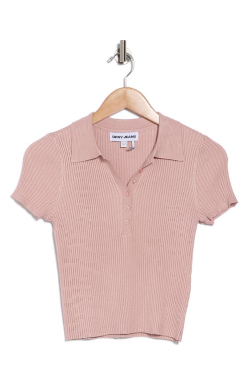 Dkny Jeans Rib Knit Polo T-shirt In Cosmic