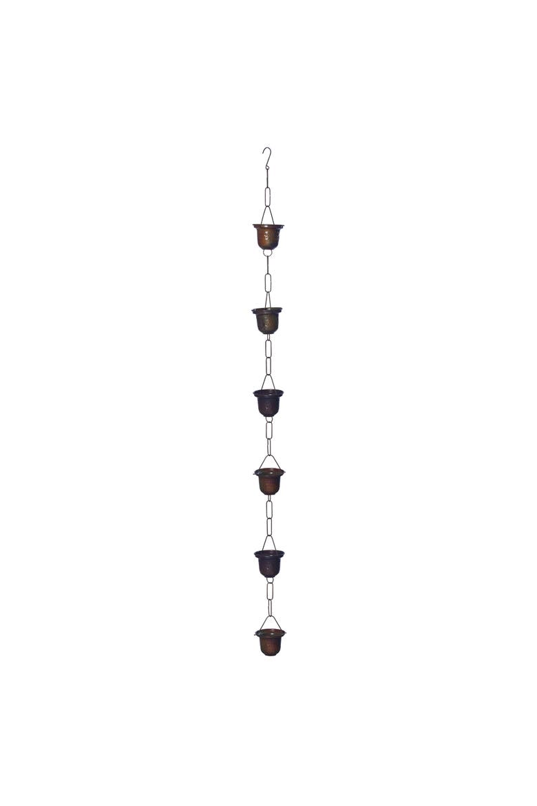Rain Chain Hanging Planter with Pot, Main, color, Black