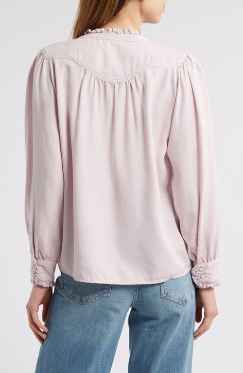 Rails Alanna Ruffle Denim Snap-up Shirt In Dusty Rose