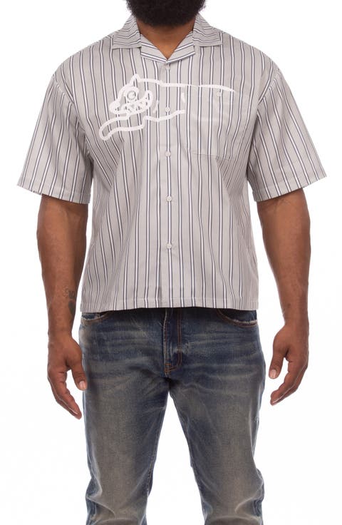 Giant Stripe Cotton Camp Shirt