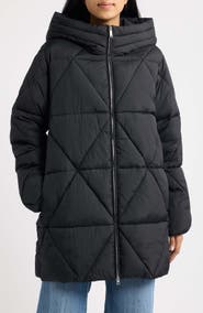 Sam Edelman Diamond Quilted Hooded Puffer Coat