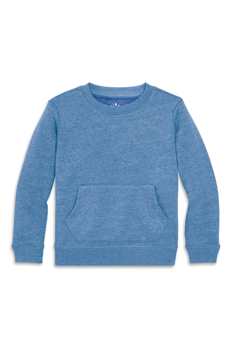 Cozy Fleece Crewneck Sweatshirt, Main, color, Heather Blueberry